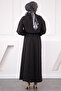 Black Jacket Combination Waist Elastic Dress - 3