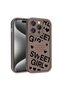 iPhone 14 Pro Max Case Printed Back Surface Classy Cover with Camera Protection - Light Brown - 4