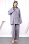 Gray Kimono Modal Trouser Suit
