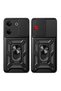 Tecno Camon 20 Pro 4g Case Magnetic Stand Camera Protected Sliding Vega Cover - Black - 6
