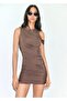 Asymmetric Strap Draped Dress
