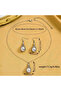 Women's White Color Drop Necklace and Earring Set - 3