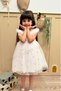 White Sleeveless Ruffle Detailed Daisy Embroidered Girl's Baby Girl Dress - 5
