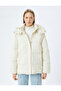 Inflatable Coat Hooded Quilted Zippered Snap Button Pocket - 3