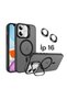 Apple iPhone 16 Compatible Matte Series Stand Cover Magsafe Case + Lens Protection.