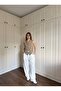 Black/Camel Vest with Cotton Fabric Belt - 2