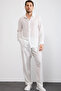 Men's Linen Relaxed Fit Baggy Pants and Long Sleeve Oversize Shirt Bottom Top Set - 2