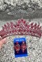Alexa Burgundy Bridal Henna Crown Special Occasion Accessory Women's Crown and Thin Shuttle Earrings Set