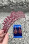 Alexa Burgundy Bridal Henna Crown Special Occasion Accessory Women's Crown and Drop Shuttle Earrings Set - 2