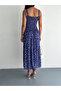 Gipeli Blue Floral Strap Floor Long Dress Woven Viscose Fabric 125 cm - 5
