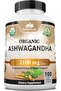 Organic Ashwagandha 2,100 mg - 100 Vegan Capsules
