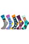 5 Pairs Unisex Stretchy Music Festival and Travel Themed Mixed Color Breathable Socket Socks