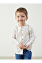 Ecru Striped Baby Boy Shirt and Pants 2-Piece Set - 2