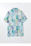 Regular Fit Short Sleeve Patterned Men's Shirt - 6