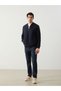 Navy Blue Standard Fit College Collar Men's Knitwear Cardigan - 4