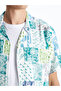 Regular Fit Short Sleeve Patterned Men's Shirt - 3