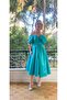 Turquoise Dream Bow Detail Satin Evening Dress - 2