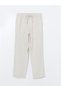 Lcw Grace Beige Women's Linen Blend Trousers with Elastic Waist - 7