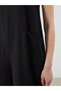 Lcw Comfort Black V-Neck Strap Women's Jumpsuit - 3