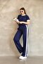 Women's Stripe Detailed Tracksuit Set Straight Leg Comfortable Fit - 3