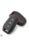 Peugeot Compatible 2008, 3008, 4008, 5008, 208, 308, 408, 508, Rifter Semi-Patterned Silicone Key Case Cover (Black Red) - 5