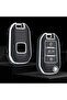 Peugeot Compatible 208, 301, 307, 308, 508, 2008, 3008, Partner Silver Edge Tpu Key Case Cover (White) - 6