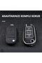 Peugeot Compatible 208, 301, 307, 308, 508, 2008, 3008, Partner Silver Edge Tpu Key Case Cover (White) - 4
