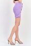 Women Ribbed Mini Skirt, Lavender - 4