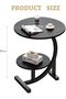 Round Side Table Coffee Couch Bedside Table End Table for Small Spaces C Shaped End Table Drink Tabl - 3