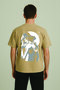 Lenithra One Piece Luffy Anime Back Printed Unisex Oversize Beige T-Shirt