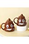 Poo Emoji Mug Cup Fun Funny Design Ceramic Coffee Tea Cup Gift Set for Office Home - 3
