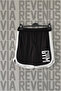 Text Printed Piping Detailed Sports Training Shorts