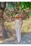 Muslin Back Tie Detailed Bandana Linen Suit - 8