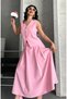 Women's Vest Pleated Skirt Suit Pink - 5