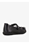 Girls' Bow Accent Leather School Shoes with Hook and Loop Closure - 2