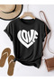 Unisex Love Printed Oversize Crew Neck T-Shirt