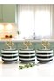 Kitchen Accessory 3-Piece Breakfast Spice Rack Storage Container Sugar Bowl Green Zebra Gold Coral