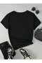 Women's 100% Cotton Black T-Shirt, Scuba Diver Long Leggings (Leggings T-Shirt Suit) - 6
