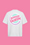 تي شيرت كبير الحجم مطبوع عليه ظهر Burger Queen - 3