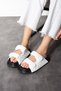 Quilted Velcro Home and Outdoor Women's Slippers – White