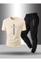 Men's "Paris" Printed Short Sleeve T-Shirt and Jogger Pants Set