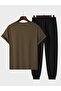 Men's Los Angeles Downtown Printed T-Shirt & Sweatpants Bottom Top Set Combination - 2