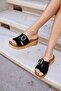 Raffica Women's Black Real Leather Suet Slippers - 5