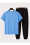 Men's Los Angeles Downtown Printed T-Shirt & Sweatpants Bottom Top Set Combination - 2