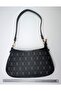 Black Women's Baguette Bag with Pattern on It - 3