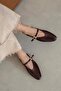 Tony Women's Crinkled Leather Babet Burgundy - 2