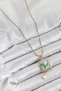 316L Steel Chain Turquoise Artistic Portrait Dangle Pearl Detailed Tulip Model Gold Color Women's Necklace - 2