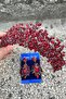 Amelia Burgundy Bridal Henna Crown Special Occasion Accessory Women's Crown and Wide Shuttle Earring Set - 4