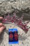 Catalina Burgundy Bridal Henna Crown Special Day Accessory Women's Crown and Three Shuttle Shuttle Earrings Set - 3