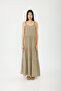 Beaded Strap Linen Dress